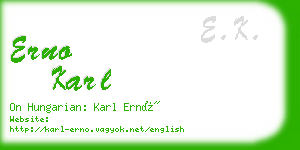 erno karl business card